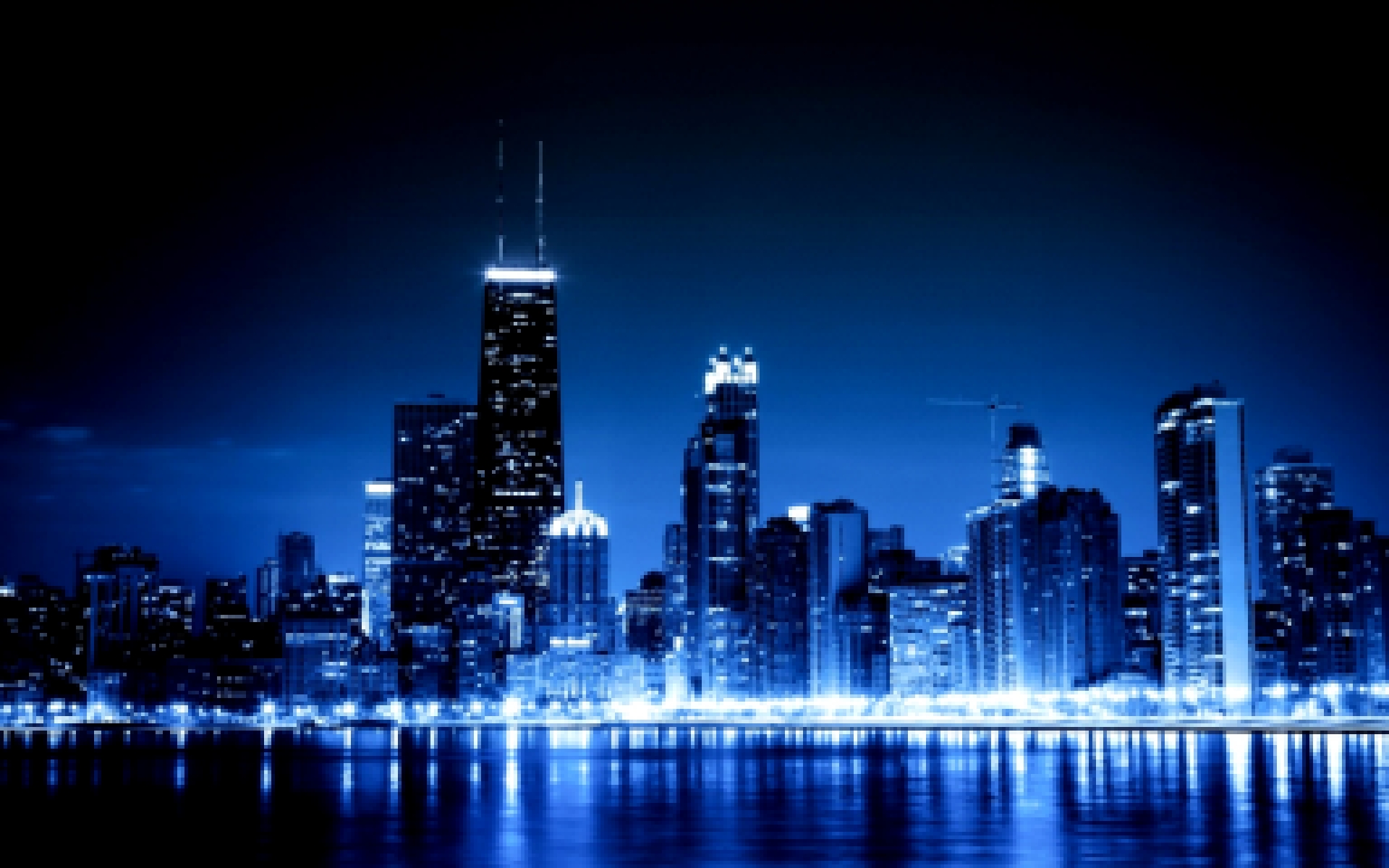 Chicago обои. lights обои. blue night обои. city обои. 