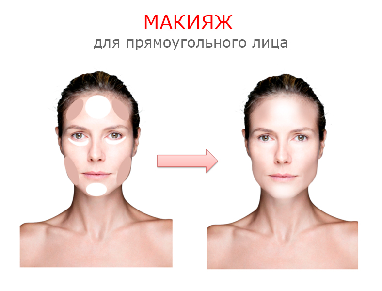 макияж для прямоугольного лица