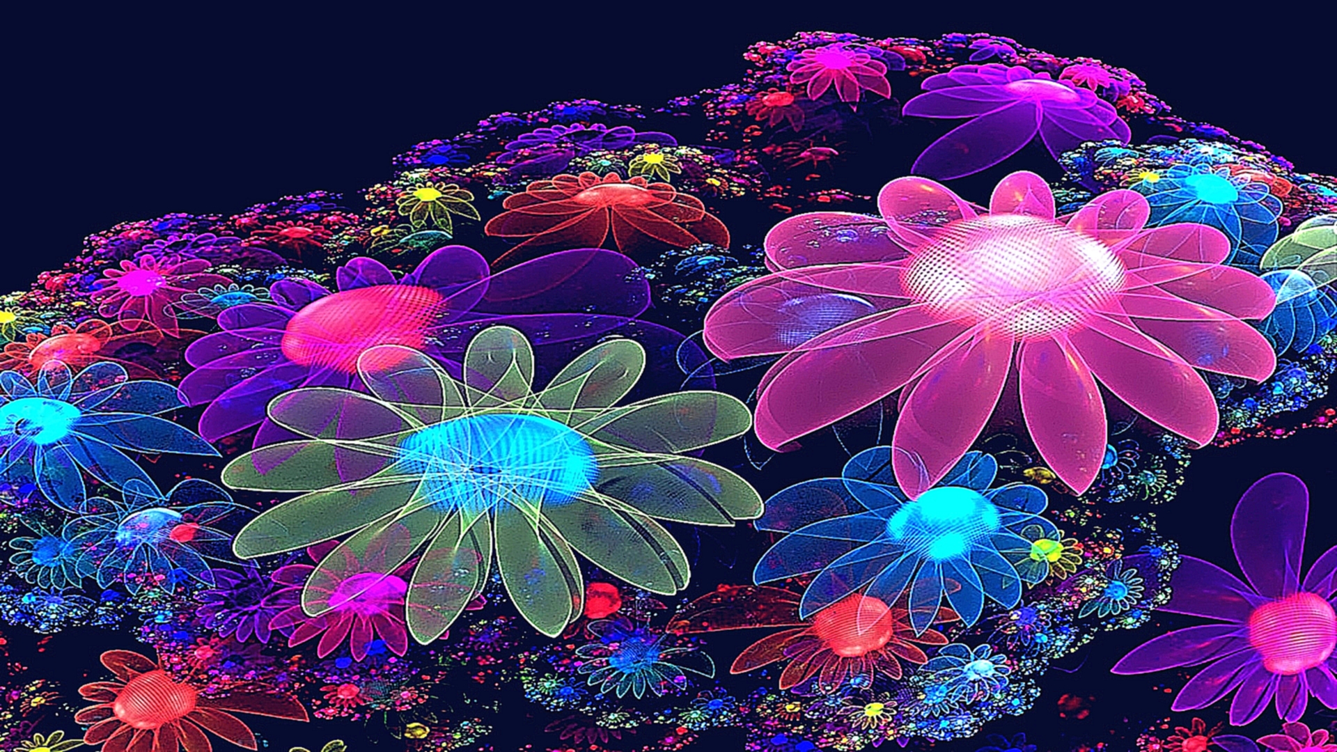 Neon Flower HD Wallpaper WallpaperFX.